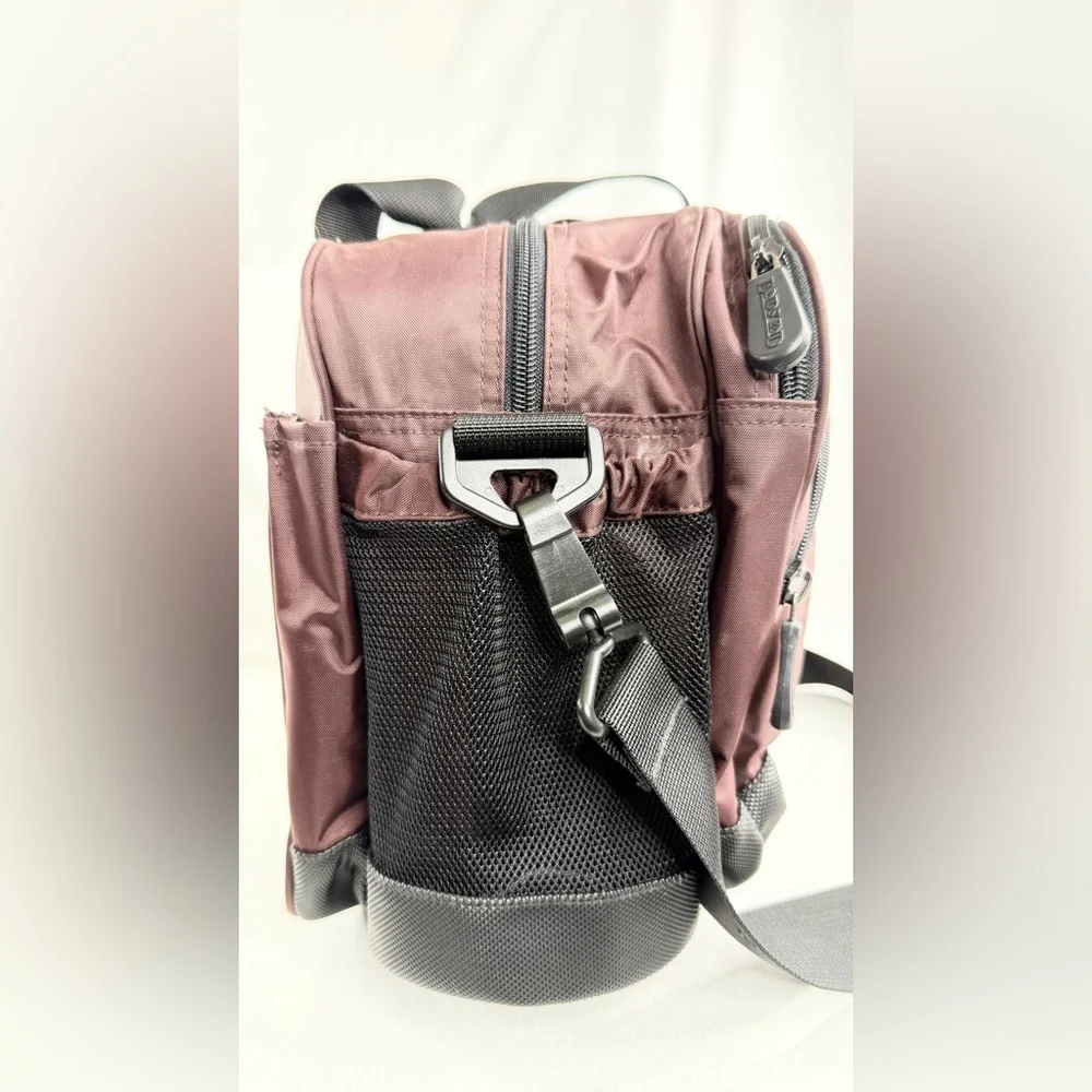 Lands End Maroon Nylon Large Diaper Bag Travel Changing Pad Toiletry Pouch